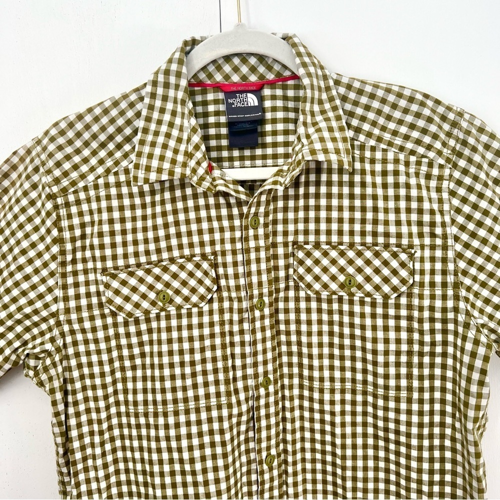 The North Face Men's Green Checkered Shirt Button Down Size Small